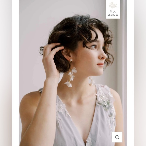 NWT Twigs & Honey Blossom & Silk Dangling Earrings, Bridal, (Style No. 2306) - Picture 6 of 10